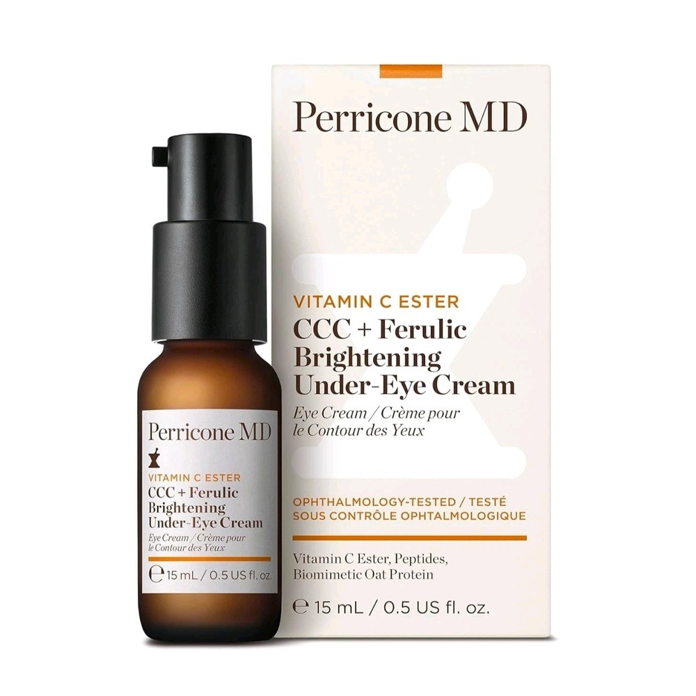 NIB Perricone MD Vitamin C Ester CCC + Ferulic Brightening Under-Eye Cream 0.5oz